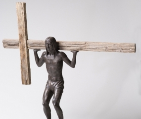 Cross Training with Jesus Abs Sculpture by Shelly Fireman