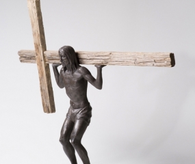 Cross Training with Jesus Abs Sculpture by Shelly Fireman