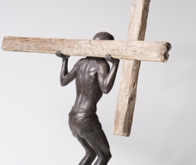 Cross Training with Jesus Abs Sculpture by Shelly Fireman