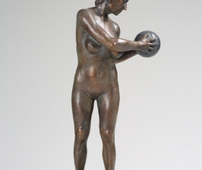 Girl With Medicine Ball Sculpture By Shelly Fireman