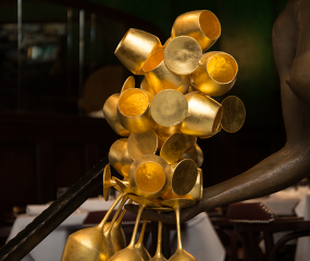 Golden Goblets Sculpture by Shelly Fireman