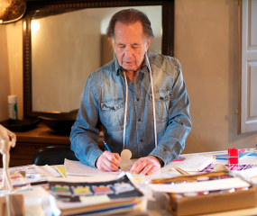 Shelly Fireman at work in his studio