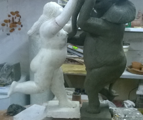 Dancing with Botero Sculpture in progress